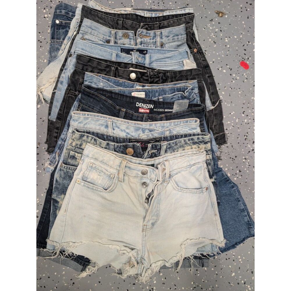 Womens Denim Jean Shorts Lot 12 Pairs Levis Hollister PullBear XS S M